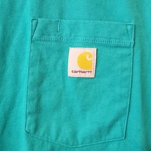 Carhartt Men’s Teal Short-Sleeve Pocket Tee Size Medium Relaxed
